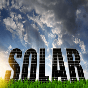 In the depicted picture, a prominent sign bearing the word "solar" is visible, indicating the installation of solar panels by the company SolarUp.